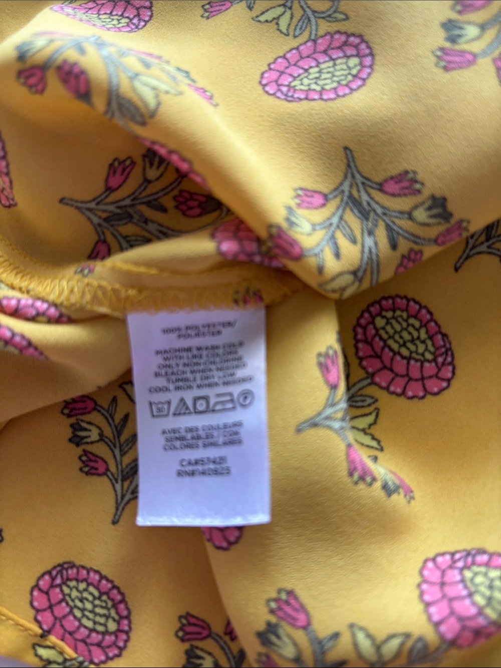 LOFT Yellow Floral V-Neck Cap-Sleeve Blouse - Picture 4 of 4